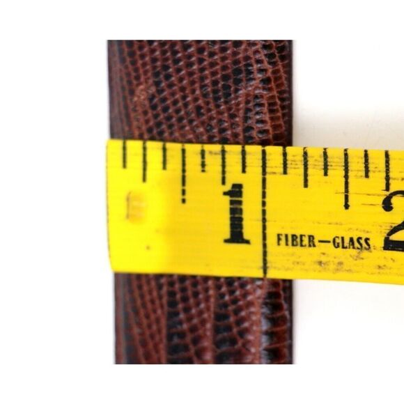 ITALIAN BROWN CALFSKIN SNAKE PRINT 1 1/8"Wd CASUAL DRESS MEN'S BELT Sz 40 (I22 - Picture 8 of 12